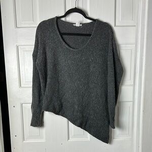 Helmut Lang Women’s Gray Sweater Asymetrical hem. Alpaca blend knitted Size Med